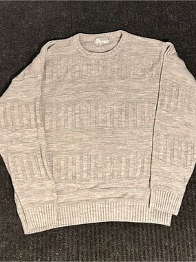 Easton Gray Crewneck Textured Knit Sweater